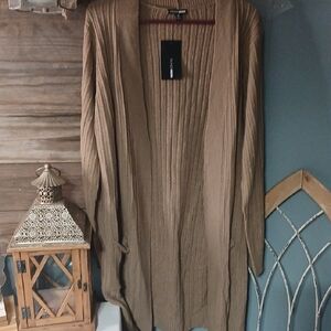 NWT Fashion Nova Brown Ribbed Cardigan